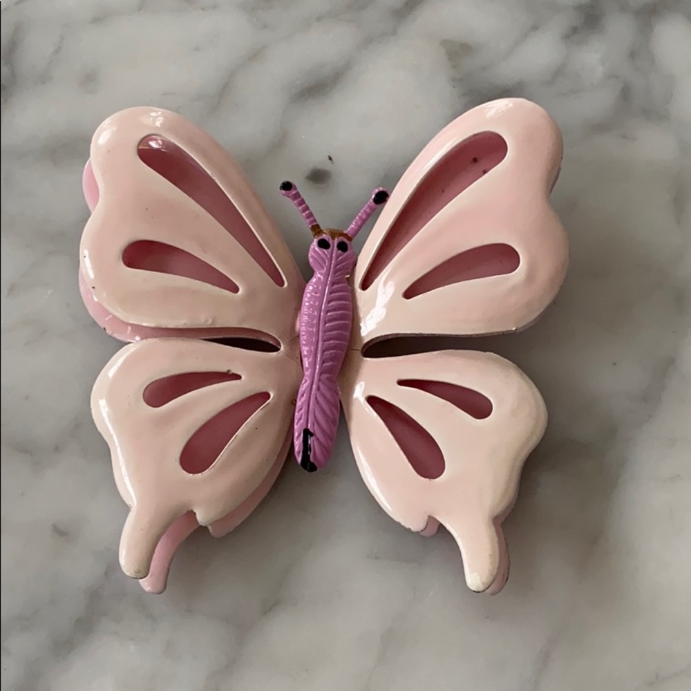 Vintage enamel butterfly brooch